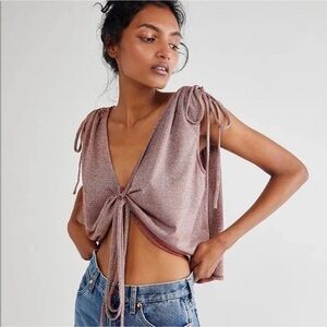 Free People Wanna Dance Convertible Top Size Medium Sparkly Crop